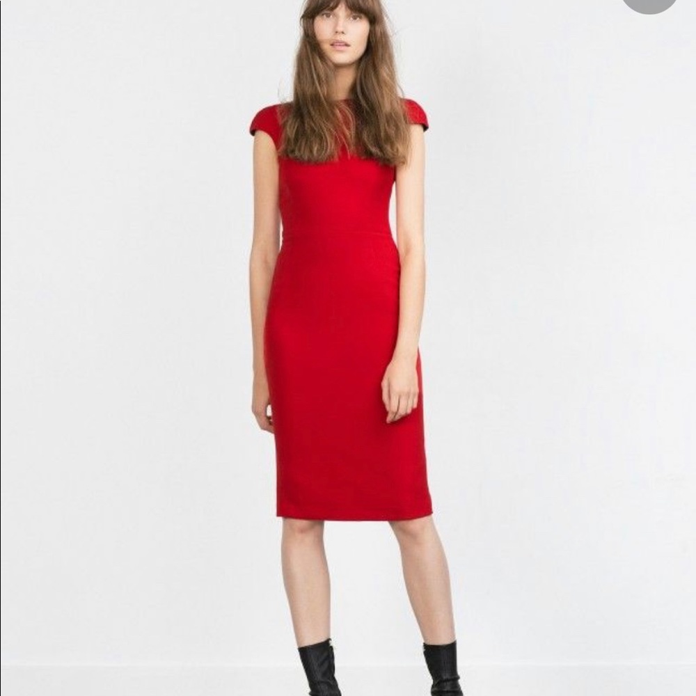 Zara red elegant dress